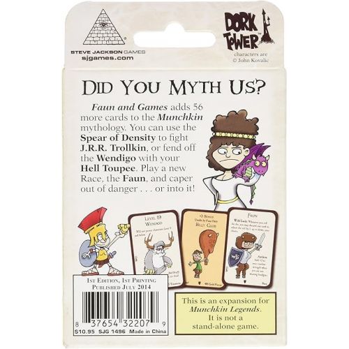  Steve Jackson Games Munchkin Legends 2 - Faun and Games Card Game (Expansion) | 56-Card Expansion | Adult, Kid & Family Game | Fantasy Adventure RPG | Ages 10+ | 3-6 Players | Avg Play Time 120 Min