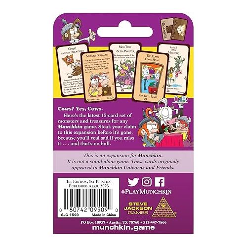  Munchkin Cows Board Game