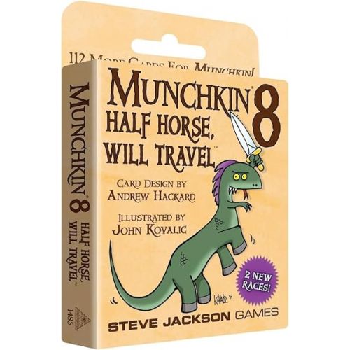  Munchkin 8 - Half Horse, Will Travel Card Game (Expansion), 112-Card Expansion, Adults, Kids, & Family, Fantasy Adventure RPG, Ages 10+, 3-6 Players, Avg Play Time 120 Min, Steve Jackson Games