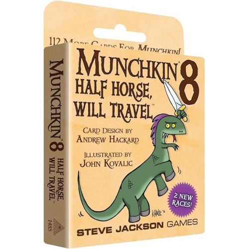  Munchkin 8 - Half Horse, Will Travel Card Game (Expansion), 112-Card Expansion, Adults, Kids, & Family, Fantasy Adventure RPG, Ages 10+, 3-6 Players, Avg Play Time 120 Min, Steve Jackson Games