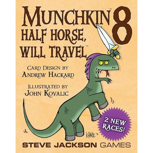  Munchkin 8 - Half Horse, Will Travel Card Game (Expansion), 112-Card Expansion, Adults, Kids, & Family, Fantasy Adventure RPG, Ages 10+, 3-6 Players, Avg Play Time 120 Min, Steve Jackson Games