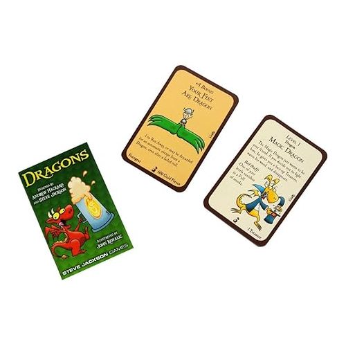  Steve Jackson Games Munchkin Dragons Card Game (Mini-Expansion) | 15 Cards | Adult, Kids, & Family Game | Fantasy Adventure Roleplaying Game | Ages 10+ | 3-6 Players | Avg Play Time 120 Min | from