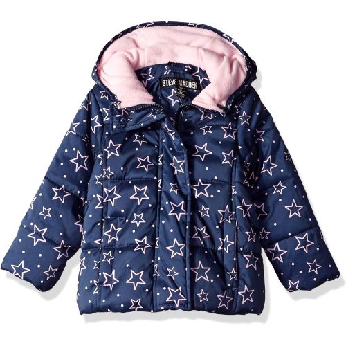  Steve+Madden Steve Madden Baby Girls Nylon Star Printed Bubble Jacket