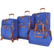 Steve Madden Luggage 4 piece Spinner Suitcase Collection (Blue)