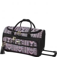 Steve Madden Luggage Patchwork Suitcase Wheeled Duffle Bag (Wild Child)