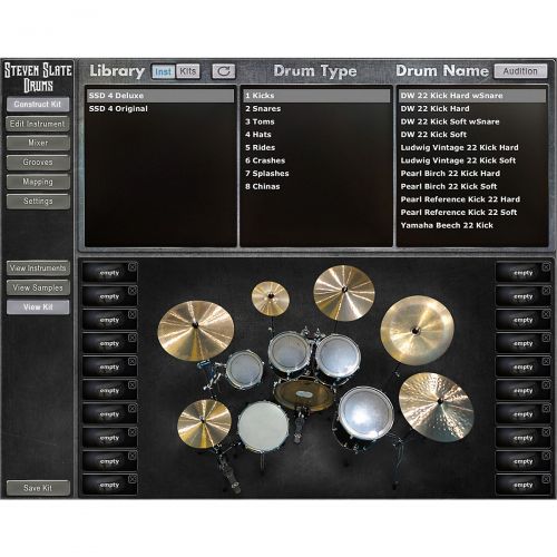  Steven Slate Drums},description:Imagine having 100 of the worlds best sounding drumkits at your disposal. From punchy tight rock kits, to fat and sizzly vintage kits, and just abou