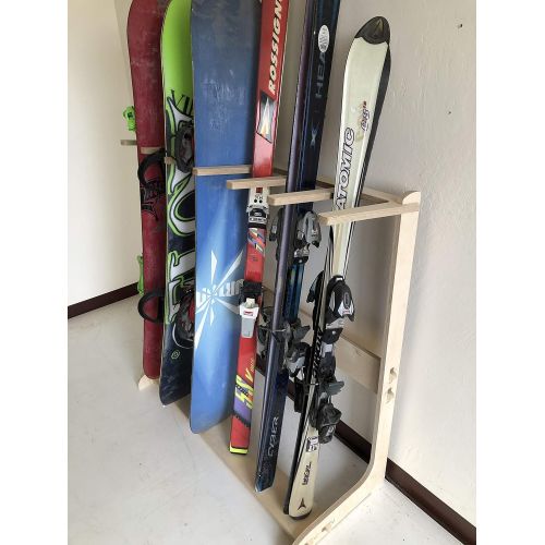  [아마존베스트]Steves Rack Shack | Snow Ski Storage Rack, Vertical Ski Storage Snowboard Standing Rack and Ski Holder for Garage Freestanding Indoor Ski Storage Rack