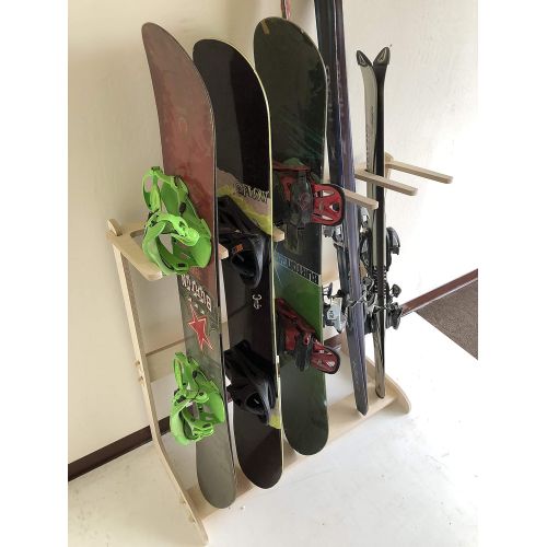  [아마존베스트]Steves Rack Shack | Snow Ski Storage Rack, Vertical Ski Storage Snowboard Standing Rack and Ski Holder for Garage Freestanding Indoor Ski Storage Rack