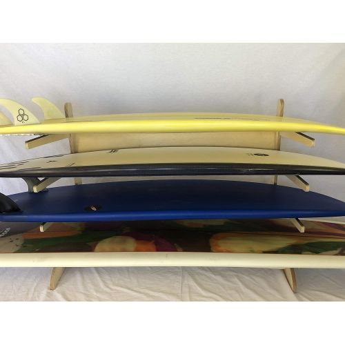  Steves Rack Shack 4 Space Horizontal Surfboard Freestanding Storage 4 Spaces, Storage for: shortboard, Fish, Fun Boards (Freestanding; for use Indoors; Made in The USA)