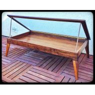 Stilllifewithcharlie Handmade Walnut Modern-Style Shadow Box Coffee Table for Vinylmations