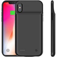 Stingna Battery Case Soft TPU Frame Silicone Power Bank Case 4000mAh for iPhone Xr Power Bank Charger Case (Black, iPhone Xr)