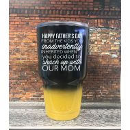 /StitchedPrinting Merry Christmas or Happy Fathers Day from the kids you inadvertently inherited when you decided to shack up with our mom Tumbler, Funny