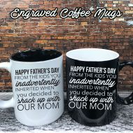 /StitchedPrinting Happy Fathers Day from the kids you inadvertently inherited when you decided to shack up with our mom coffee cup, Funny Fathers day,