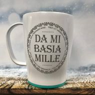 /StitchedPrinting Da mi basia Mille thermal coffee mug with lid, Outlander Gift, Outlander Valentines Day