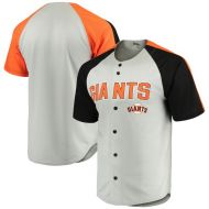 Men's San Francisco Giants Stitches GrayBlack Lightweight Mesh Jersey