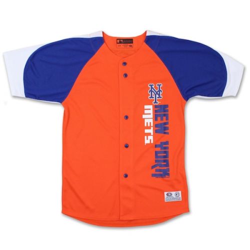  Youth New York Mets Stitches OrangeRoyal Vertical Jersey