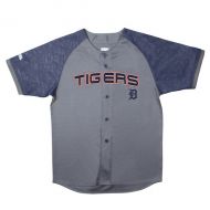 Youth Detroit Tigers Stitches CharcoalNavy Glitch Jersey