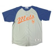 Youth New York Mets Stitches GrayRoyal Double Play Jersey
