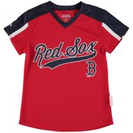 Girls Youth Boston Red Sox Stitches RedNavy V-Neck Jersey T-Shirt