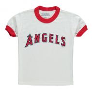 Youth Los Angeles Angels Stitches WhiteRed Ringer T-Shirt