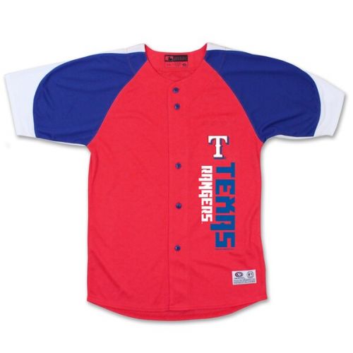  Youth Texas Rangers Stitches Red/Royal Vertical Jersey