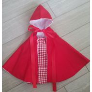 StitchesAndTees Little Red Riding Hood cape and romper - dress up Halloween little girls - sizes 6 months - 2T