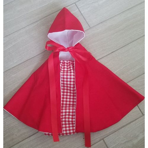  StitchesAndTees Little Red Riding Hood cape and romper - dress up Halloween little girls - sizes 6 months - 2T
