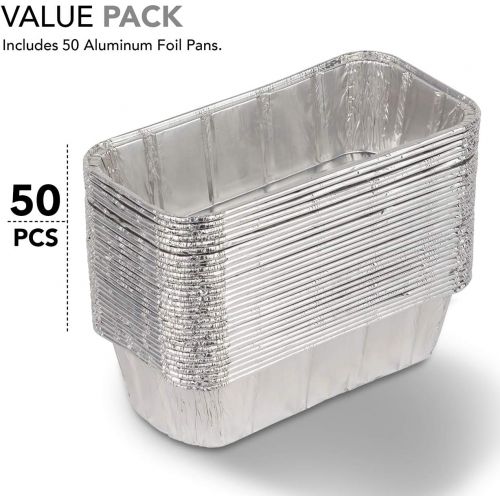  [아마존베스트]Stock Your Home Aluminum Pans Mini Loaf Pans (50 Pack) 1 Lb Aluminum Foil Tin Pans, Small Loaf Pans  1 Pound Disposable Baking Pans Perfect for Baking Cakes, Bread Loaves - 6 x 3.5 x 2