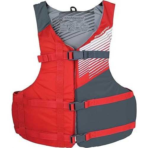  Fit Adult PFD Life Vest | Pack of 4 | Coast Guard Approved, Adjustable Size, Unisex, Lightweight, High Mobility, PVC Free Life Jacket - Value Pack