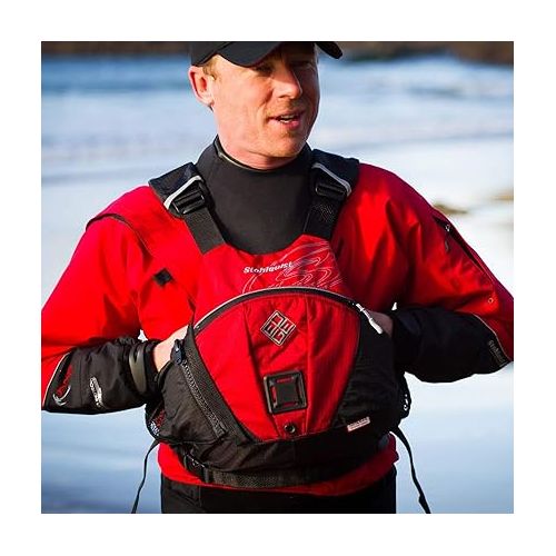  Stohlquist Edge Adult PFD Life Jacket - Red, XX-Large - Easy to Adjust Whitewater PFD, High Mobility Ultra Soft Buoyancy PVC Foam, Low Profile Graded Sizing for All Paddlers