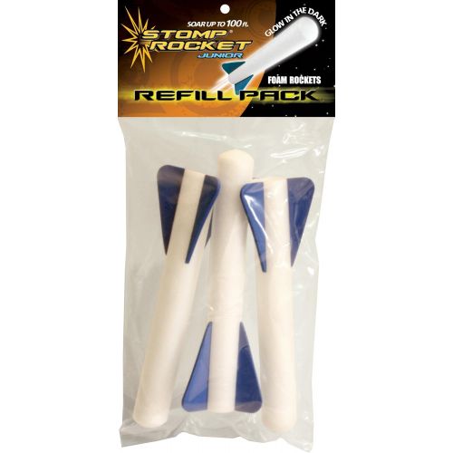  [아마존베스트]Stomp Rocket Jr. Glow Rocket Refill Pack, 3 Rockets - Outdoor Rocket Toy Gift for Boys and Girls- Ages 3 Years and Up