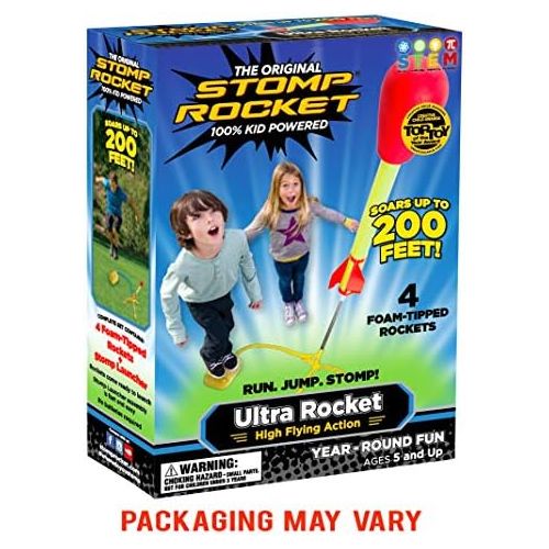 [아마존베스트]Stomp Rocket Ultra Rocket, 4 Rockets - Outdoor Rocket Toy Gift for Boys and Girls - Comes with Toy Rocket Launcher - Ages 5 Years and Up