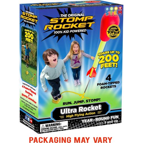  [아마존베스트]Stomp Rocket Ultra Rocket, 4 Rockets - Outdoor Rocket Toy Gift for Boys and Girls - Comes with Toy Rocket Launcher - Ages 5 Years and Up