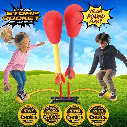  [아마존베스트]Stomp Rocket The Original Dueling Rockets Launcher, 4 Rockets and Toy Rocket Launcher - Outdoor Rocket STEM Gift for Boys and Girls Ages 6 Years and Up - Great for Outdoor Play