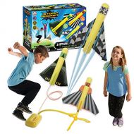 [아마존베스트]Stomp Rocket The Original Stunt Planes Launcher - 3 Foam Planes and Toy Air Rocket Launcher - Outdoor Rocket STEM Gifts for Boys and Girls - Ages 5 (6, 7, 8) and Up - Great for Out
