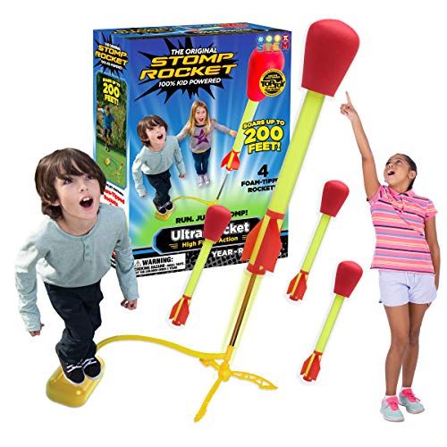  [아마존베스트]Stomp Rocket The Original Ultra Rocket Launcher, 4 Rockets and Toy Air Rocket Launcher - Outdoor Rocket STEM Gift for Boys and Girls Ages 5 Years and Up - Great for Outdoor Play