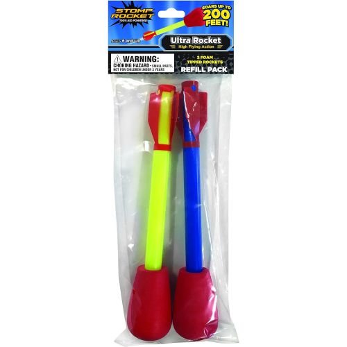  [아마존베스트]Stomp Rocket The Original Ultra Rocket Refill Pack, 2 Rockets - Outdoor STEM Toy Gift for Boys and Girls- Ages 6 Years Up - Great for Outdoor Play