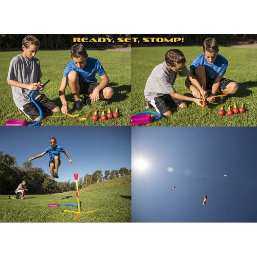  Stomp Rocket and ships from Amazon Fulfillment. Stomp Rocket Ultra Rocket, 4 Rockets - Outdoor Rocket Toy Gift for Boys and Girls - Comes with Toy Rocket Launcher - Ages 5 Years and Up