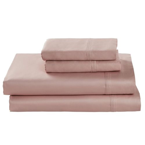  Stone & Beam HygroCotton Sateen Bed Sheet Set, Easy Care, Queen, Rose