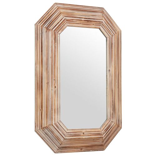  Stone & Beam Vintage-Look Square Mirror, 39.5H, Tan and White