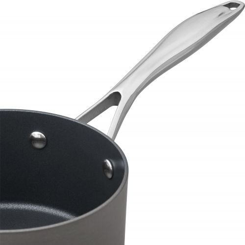  Amazon Brand  Stone & Beam Sauce Pan With Lid, 4-Quart, Hard-Anodized Non-Stick Aluminum