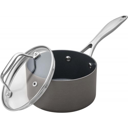  [아마존베스트]Amazon Brand  Stone & Beam Sauce Pan with Lid, 1-Quart, Hard-Anodized Non-Stick Aluminum