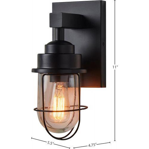  Stone & Beam Jordan Industrial 4-Pendant With Bulbs, 17.5 - 46H, Black