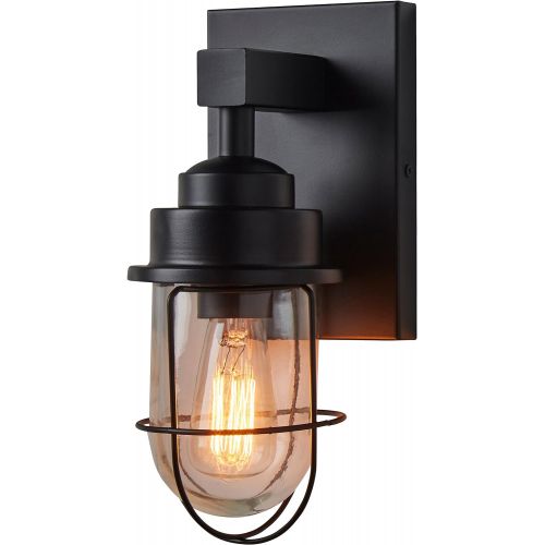  Stone & Beam Jordan Industrial 4-Pendant With Bulbs, 17.5 - 46H, Black