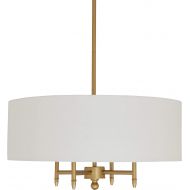 Stone & Beam Classic 4-Arm Gold Chandelier, 42H, White Shade
