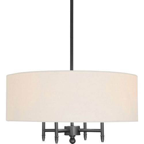  Stone & Beam Classic 4-Arm Gold Chandelier, 42H, White Shade