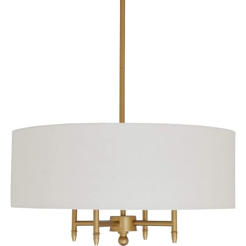  Stone & Beam Classic 4-Arm Gold Chandelier, 42H, White Shade