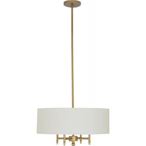  Stone & Beam Classic 4-Arm Gold Chandelier, 42H, White Shade