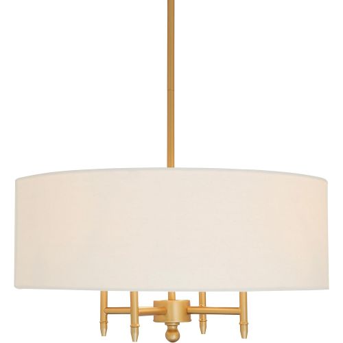  Stone & Beam Classic 4-Arm Gold Chandelier, 42H, White Shade