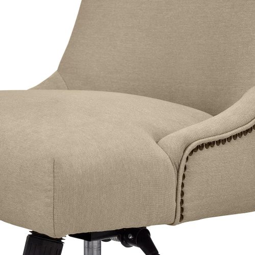  Stone & Beam Nailhead Swivel Office Chair with Wheels, 28.4W, Fawn